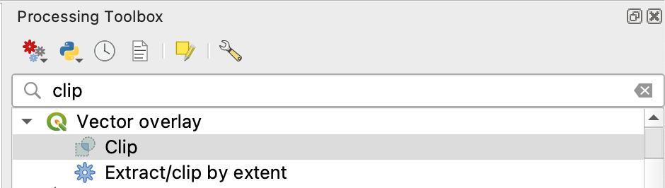Clip tool in the Toolbox